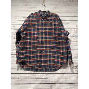 Ralph Lauren‎ Bid Shirt Cotton Plaid Button Down Men's Size XXL